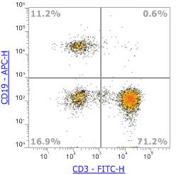 Anti-Human CD3, FITC (Clone:SK7) 流式抗体 - 结果示例图片